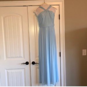 David’s Bridal high neck bridesmaid dress Capri